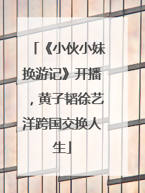 《小伙小妹换游记》开播，黄子韬徐艺洋跨国交换人生