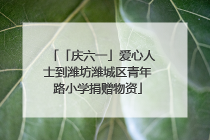 「庆六一」爱心人士到潍坊潍城区青年路小学捐赠物资