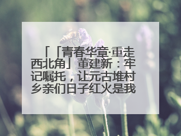 「青春华章·重走西北角」董建新：牢记嘱托，让元古堆村乡亲们日子红火是我最大动力！