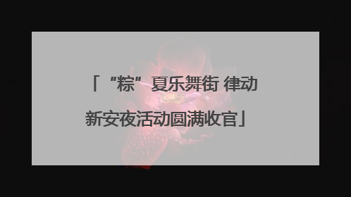 “粽”夏乐舞街 律动新安夜活动圆满收官