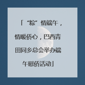 “粽”情端午，情暖侨心，巴西青田同乡总会举办端午慰侨活动