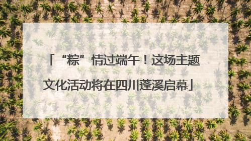 “粽”情过端午！这场主题文化活动将在四川蓬溪启幕