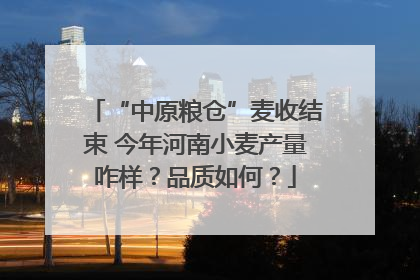 “中原粮仓”麦收结束 今年河南小麦产量咋样？品质如何？