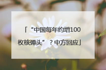 “中国每年约增100枚核弹头”？中方回应