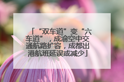 “双车道”变“六车道”，成渝空中交通航路扩容，成都出港航班延误或减少