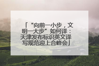 “向前一小步，文明一大步”如何译：天津发布标识英文译写规范迎上合峰会