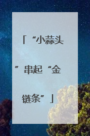 “小蒜头”串起“金链条”