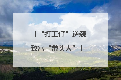 “打工仔”逆袭致富“带头人”