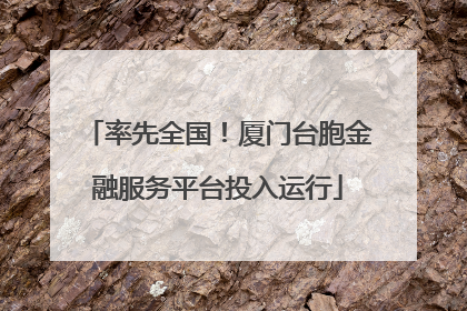 率先全国！厦门台胞金融服务平台投入运行