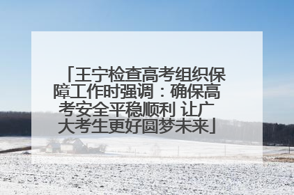 王宁检查高考组织保障工作时强调：确保高考安全平稳顺利 让广大考生更好圆梦未来