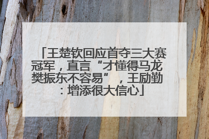 王楚钦回应首夺三大赛冠军，直言“才懂得马龙樊振东不容易”，王励勤：增添很大信心
