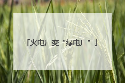 火电厂变“绿电厂”