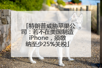 特朗普威胁苹果公司：若不在美国制造iPhone，须缴纳至少25%关税