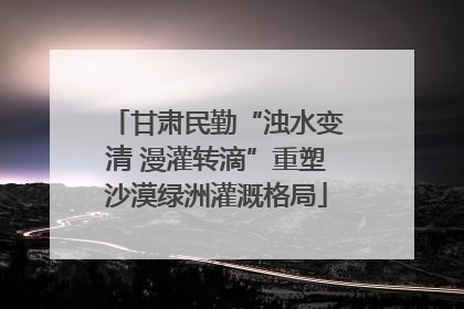 甘肃民勤“浊水变清 漫灌转滴”重塑沙漠绿洲灌溉格局