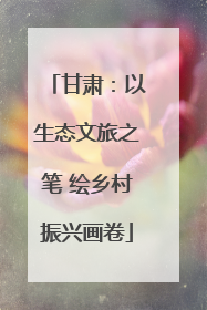 甘肃：以生态文旅之笔 绘乡村振兴画卷
