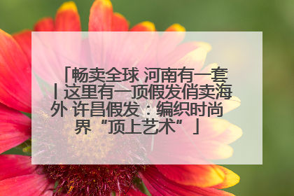 畅卖全球 河南有一套丨这里有一顶假发俏卖海外 许昌假发：编织时尚界“顶上艺术”