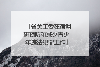 省关工委在宿调研预防和减少青少年违法犯罪工作