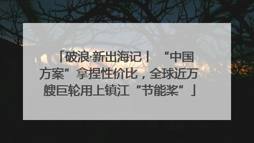 破浪·新出海记丨 “中国方案”拿捏性价比，全球近万艘巨轮用上镇江“节能桨”