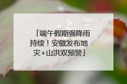 端午假期强降雨持续！安徽发布地灾+山洪双预警