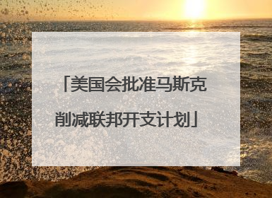 美国会批准马斯克削减联邦开支计划