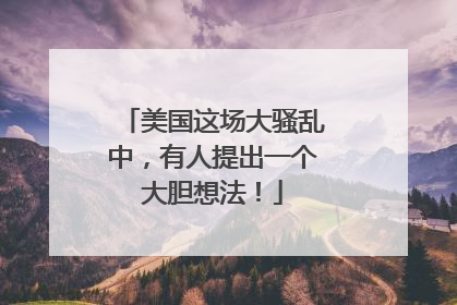 美国这场大骚乱中，有人提出一个大胆想法！