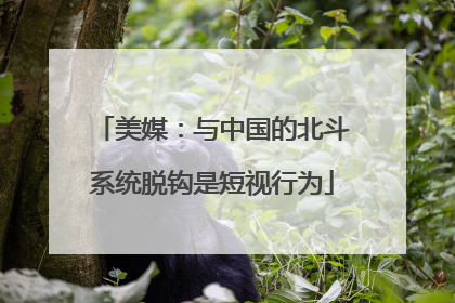 美媒：与中国的北斗系统脱钩是短视行为