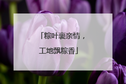 粽叶裹亲情，工地飘粽香
