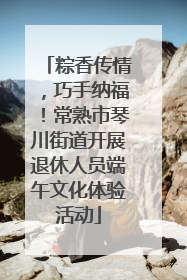 粽香传情，巧手纳福！常熟市琴川街道开展退休人员端午文化体验活动