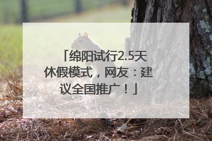 绵阳试行2.5天休假模式，网友：建议全国推广！