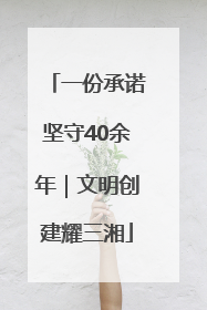 一份承诺坚守40余年｜文明创建耀三湘