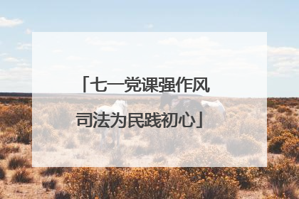七一党课强作风 司法为民践初心