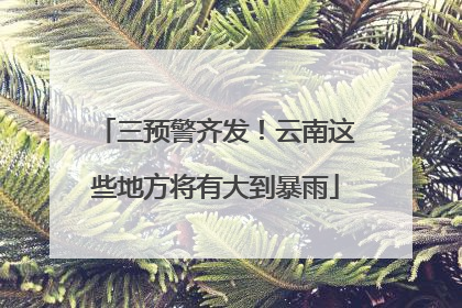 三预警齐发！云南这些地方将有大到暴雨