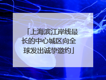 上海滨江岸线最长的中心城区向全球发出诚挚邀约