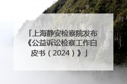 上海静安检察院发布《公益诉讼检察工作白皮书（2024）》
