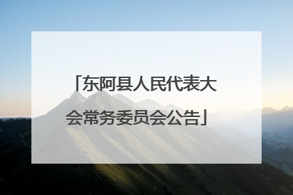 东阿县人民代表大会常务委员会公告
