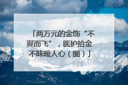 两万元的金饰“不翼而飞”，医护拾金不昧暖人心（图）