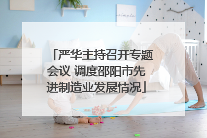 严华主持召开专题会议 调度邵阳市先进制造业发展情况