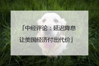 中经评论：延迟降息让美国经济付出代价