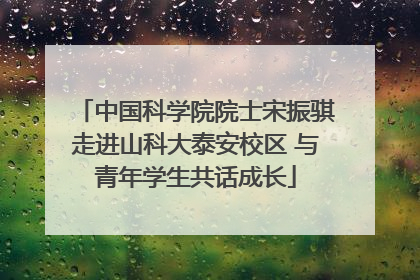 中国科学院院士宋振骐走进山科大泰安校区 与青年学生共话成长