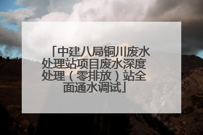 中建八局铜川废水处理站项目废水深度处理（零排放）站全面通水调试