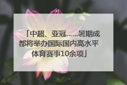 中超、亚冠……暑期成都将举办国际国内高水平体育赛事10余项