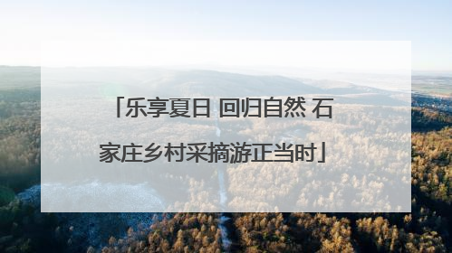 乐享夏日 回归自然 石家庄乡村采摘游正当时