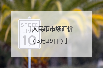 人民币市场汇价（5月29日）