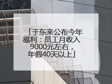 于东来公布今年福利：员工月收入9000元左右，年假40天以上