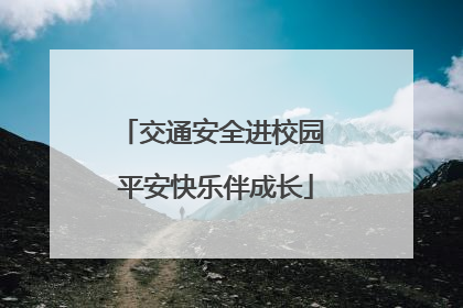 交通安全进校园 平安快乐伴成长