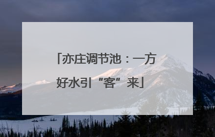 亦庄调节池：一方好水引“客”来