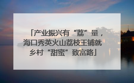 产业振兴有“荔”量，海口秀英火山荔枝王铺就乡村“甜蜜”致富路