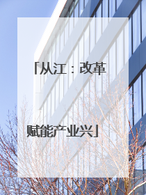 从江：改革赋能产业兴