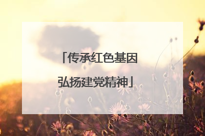 传承红色基因 弘扬建党精神