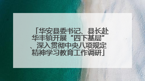 华安县委书记、县长赴华丰镇开展“四下基层”、深入贯彻中央八项规定精神学习教育工作调研